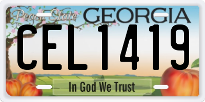 GA license plate CEL1419