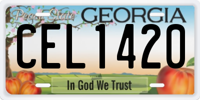 GA license plate CEL1420