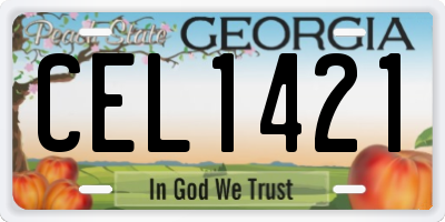 GA license plate CEL1421