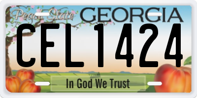 GA license plate CEL1424