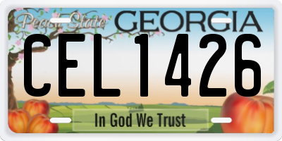 GA license plate CEL1426