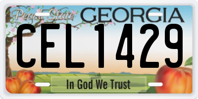 GA license plate CEL1429