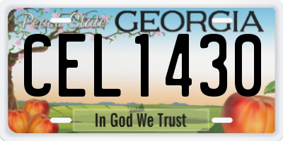 GA license plate CEL1430