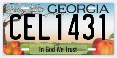 GA license plate CEL1431