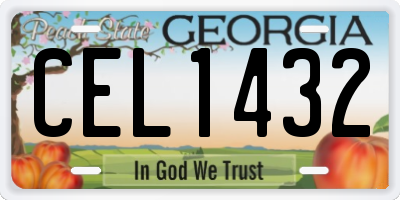 GA license plate CEL1432