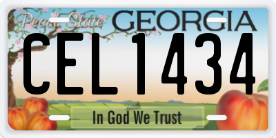 GA license plate CEL1434