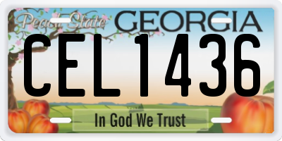 GA license plate CEL1436