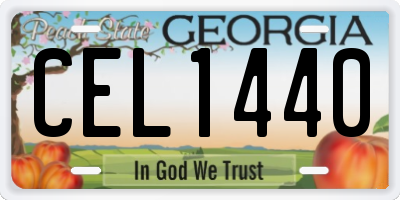 GA license plate CEL1440