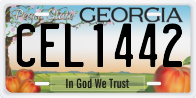 GA license plate CEL1442
