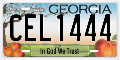 GA license plate CEL1444