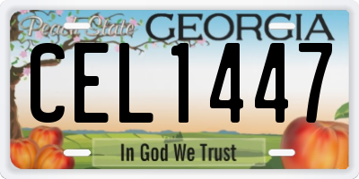 GA license plate CEL1447