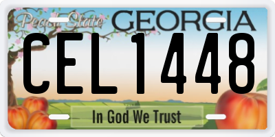 GA license plate CEL1448