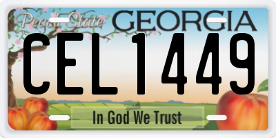 GA license plate CEL1449