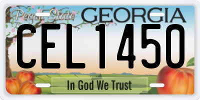 GA license plate CEL1450