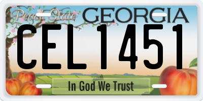 GA license plate CEL1451