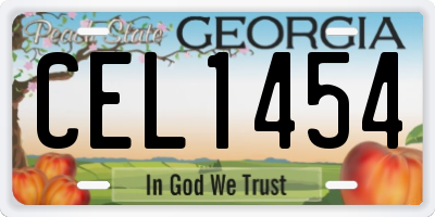 GA license plate CEL1454