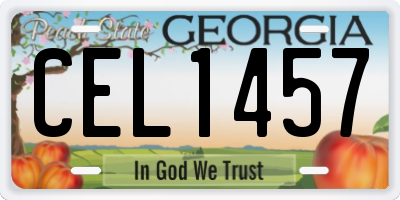 GA license plate CEL1457