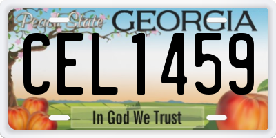 GA license plate CEL1459