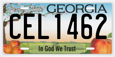 GA license plate CEL1462