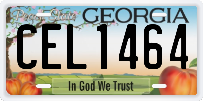 GA license plate CEL1464