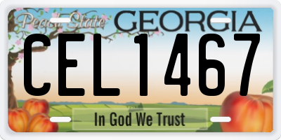 GA license plate CEL1467