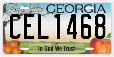 GA license plate CEL1468