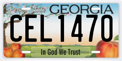 GA license plate CEL1470