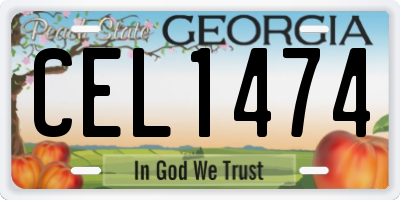 GA license plate CEL1474