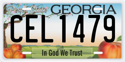 GA license plate CEL1479