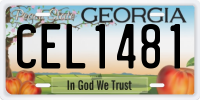 GA license plate CEL1481