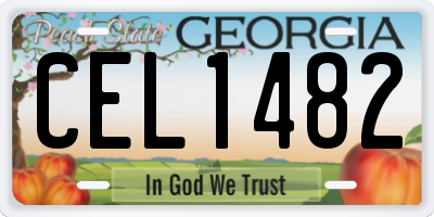GA license plate CEL1482
