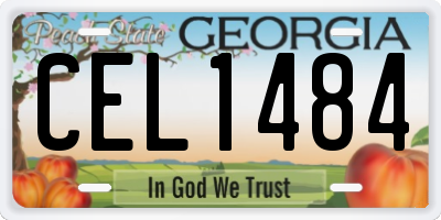 GA license plate CEL1484