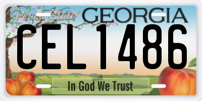 GA license plate CEL1486