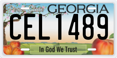 GA license plate CEL1489