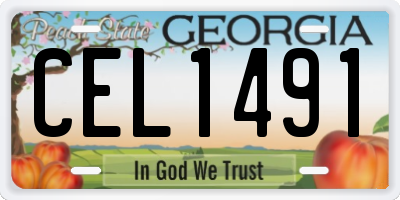GA license plate CEL1491