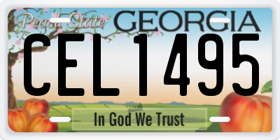 GA license plate CEL1495