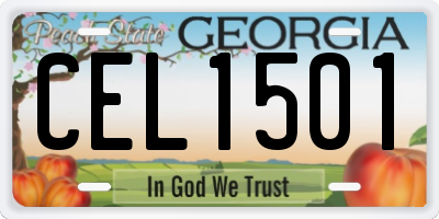 GA license plate CEL1501