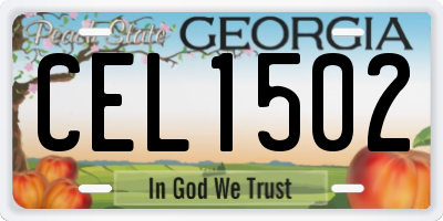 GA license plate CEL1502