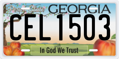 GA license plate CEL1503