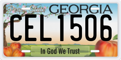 GA license plate CEL1506