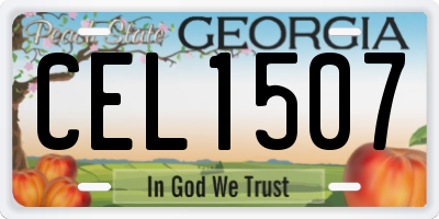GA license plate CEL1507