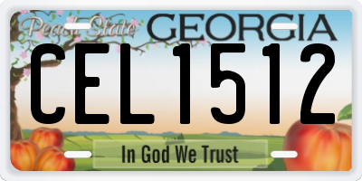GA license plate CEL1512