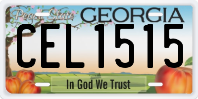 GA license plate CEL1515