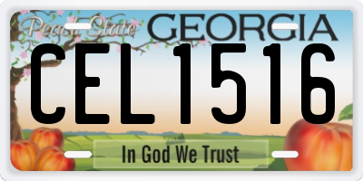 GA license plate CEL1516