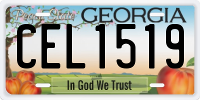 GA license plate CEL1519