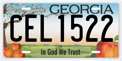 GA license plate CEL1522