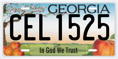 GA license plate CEL1525