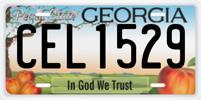 GA license plate CEL1529