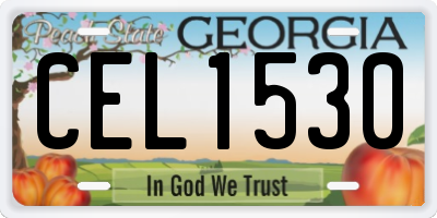 GA license plate CEL1530