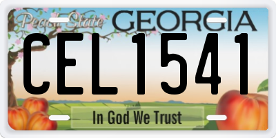 GA license plate CEL1541
